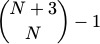 \binom{N+3}{N}-1.